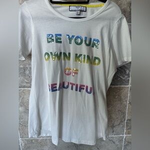 HILARY RADLEY Ladies Size XS White Sequinned BE YOUR OWN KIND OF BEAUTIF…